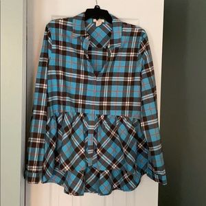 Sundance peplum flannel top